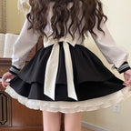 black Kawaii layered Mini Skirt