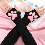 Cute Silicone Cat Paw Pads Arm Warmers