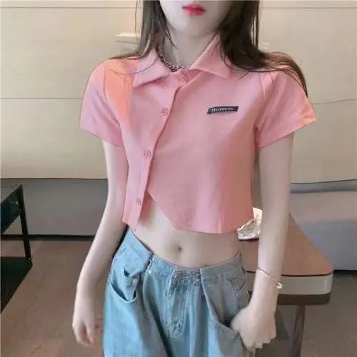 Y2K Polo  Crop Top