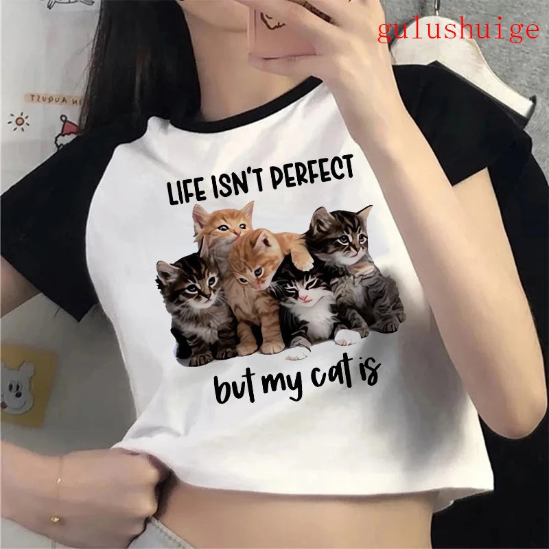 Funny Cat  Crop Top