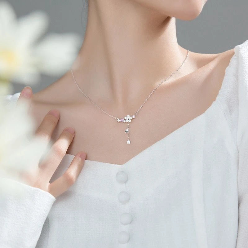 Cherry Blossoms Flower Necklace