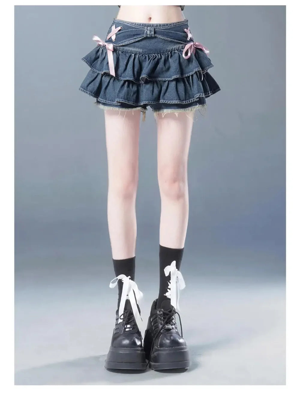 Sweet Kawaii  Gothic Mini Denim Skirts