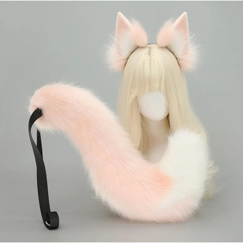 2Pcs/set Furry Fox Ear/Tail