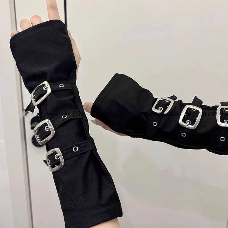 Y2K Buckle Punk Style Arm Warmer