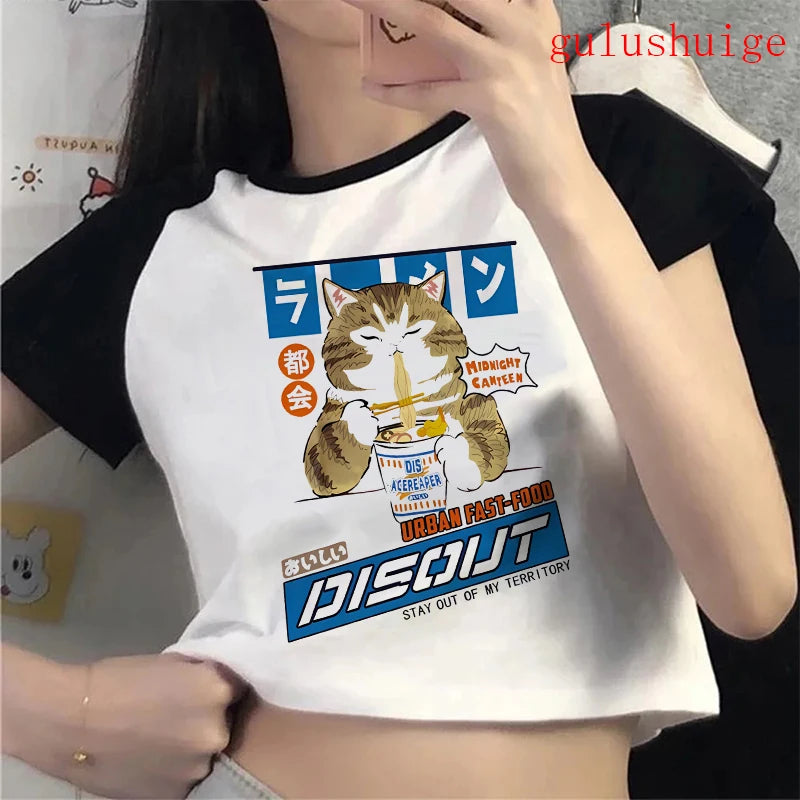 Funny Cat  Crop Top