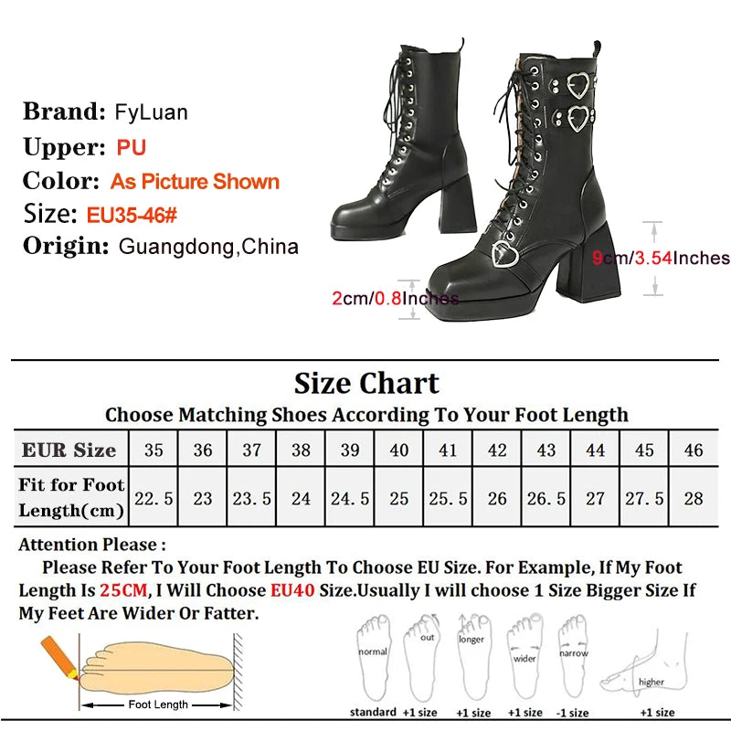 Platform Mid Calf Boots