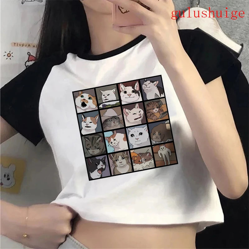 Funny Cat  Crop Top