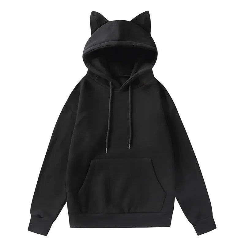 Cat Ear Design Hooded Fleece Hoodie