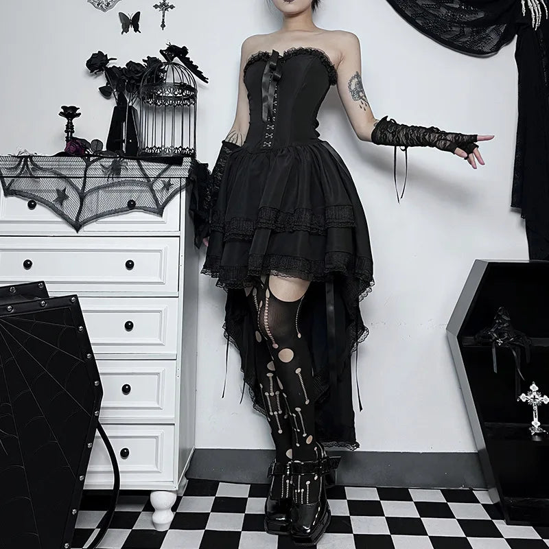Gothic   Asymmetric Vintage Dress