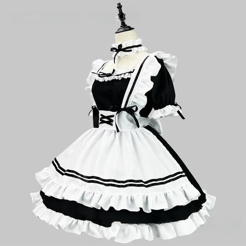 Black White Lolita Maid Costume