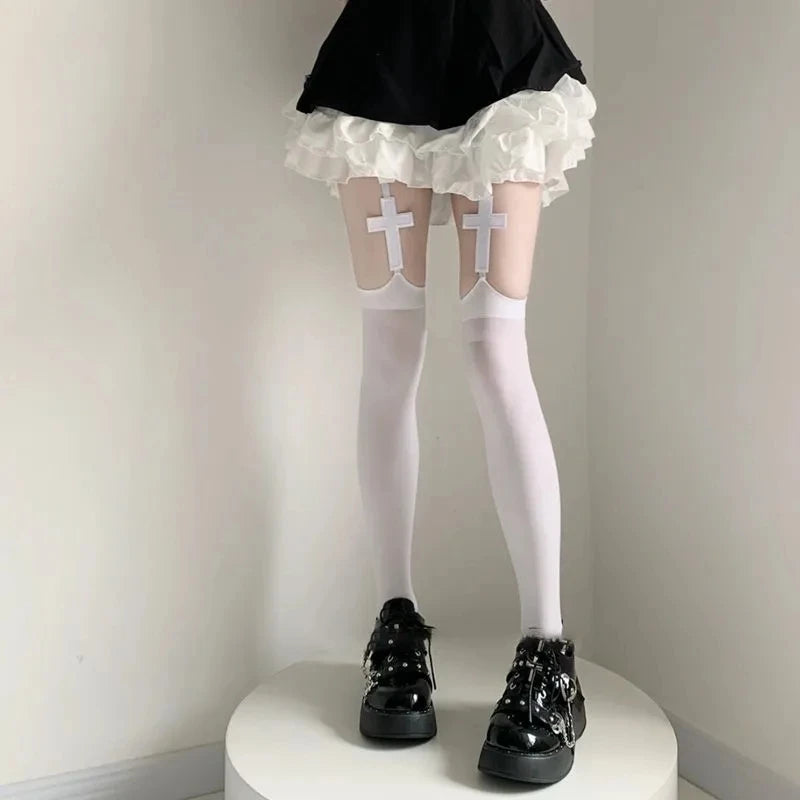 Wide-banded Velvet  Thigh High