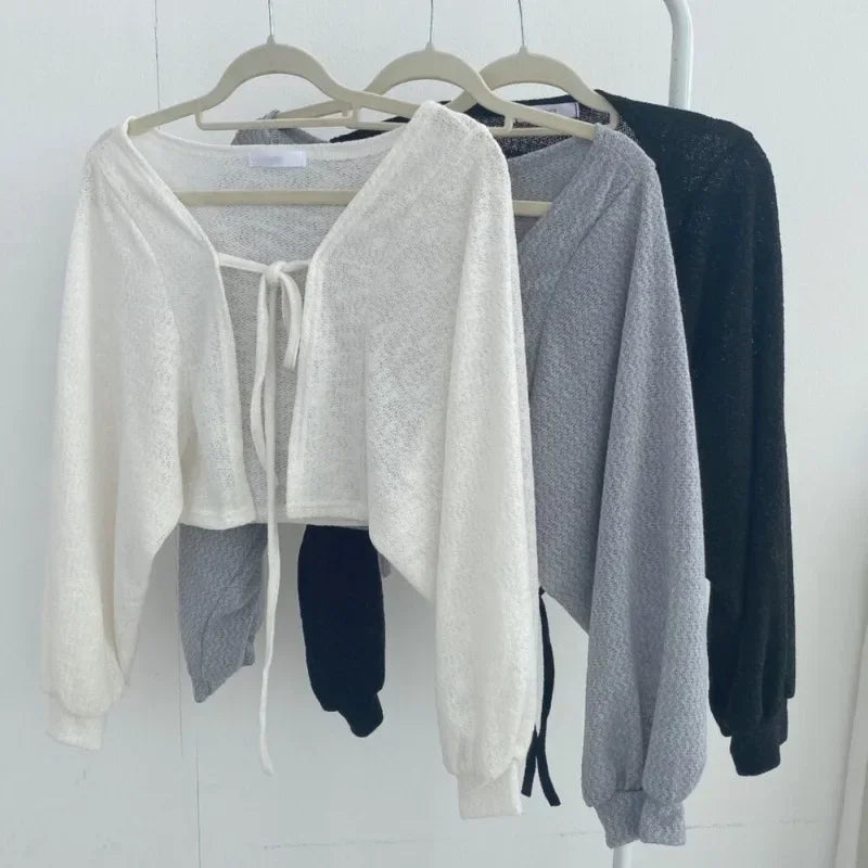 Thin White Cardigan Knitwear Jacket