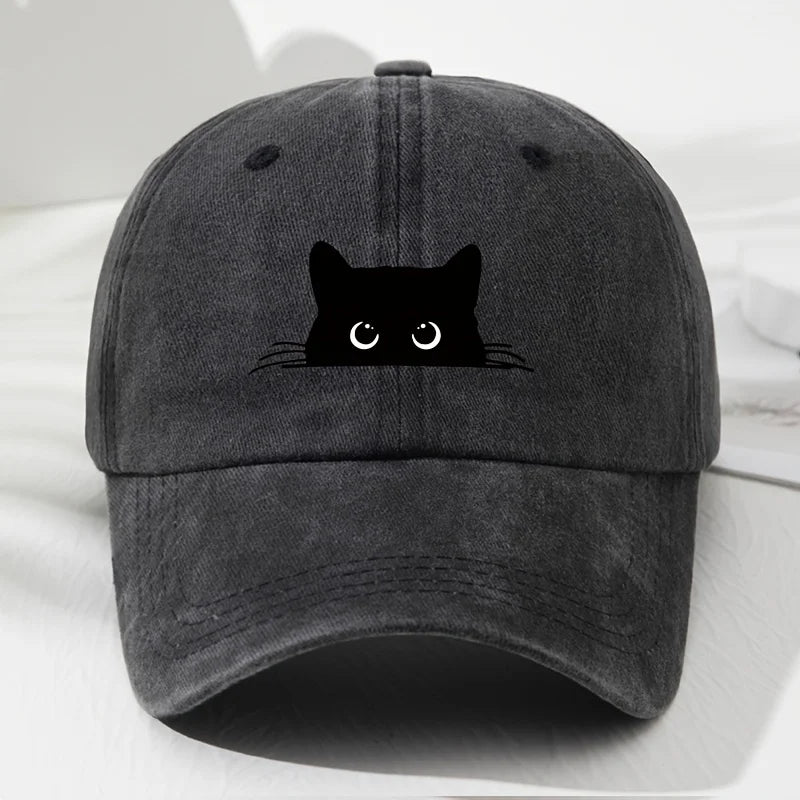 cat printed baseball cap