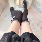 Lace Bow Thigh Highs