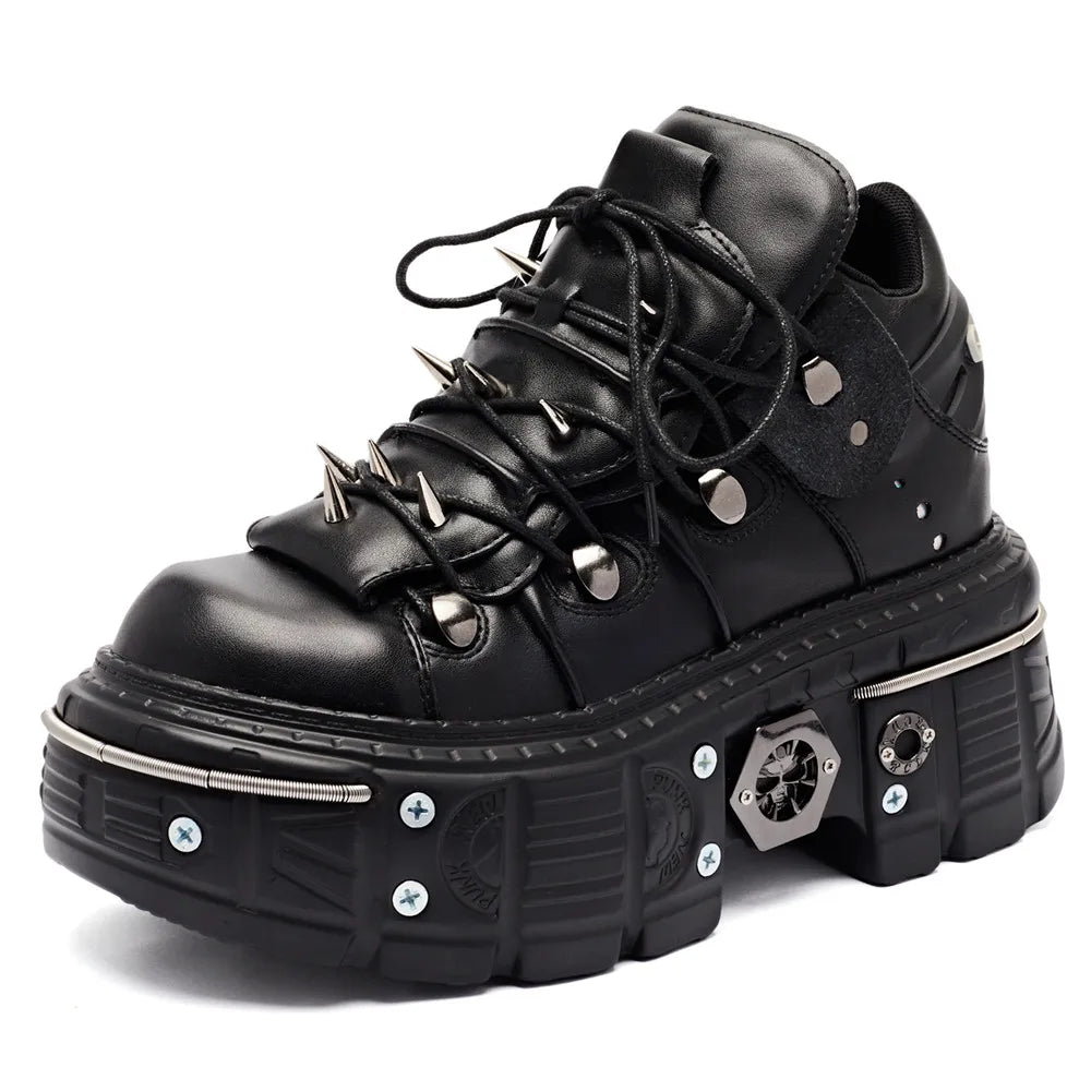 Punk Lace-Up Ankle Boots
