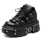 Punk Lace-Up Ankle Boots