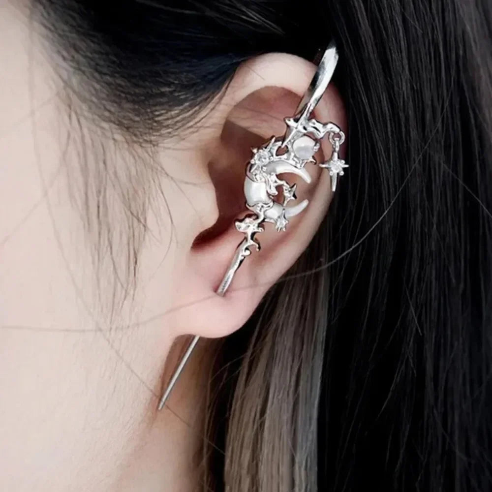 Dark Gothic Rose Cross Thorn Earring