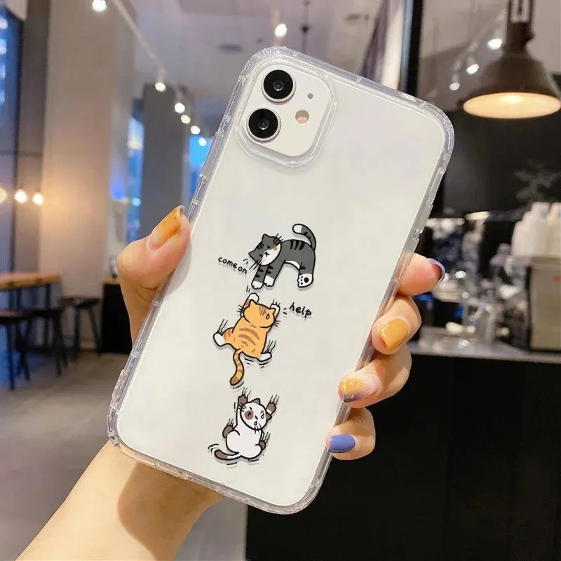 Cute Cat Fishing Phone Case For Samsung