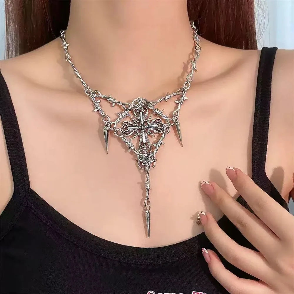 Y2k Gothic Cross Necklace