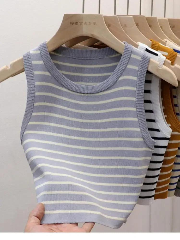 Striped  Crop Tops