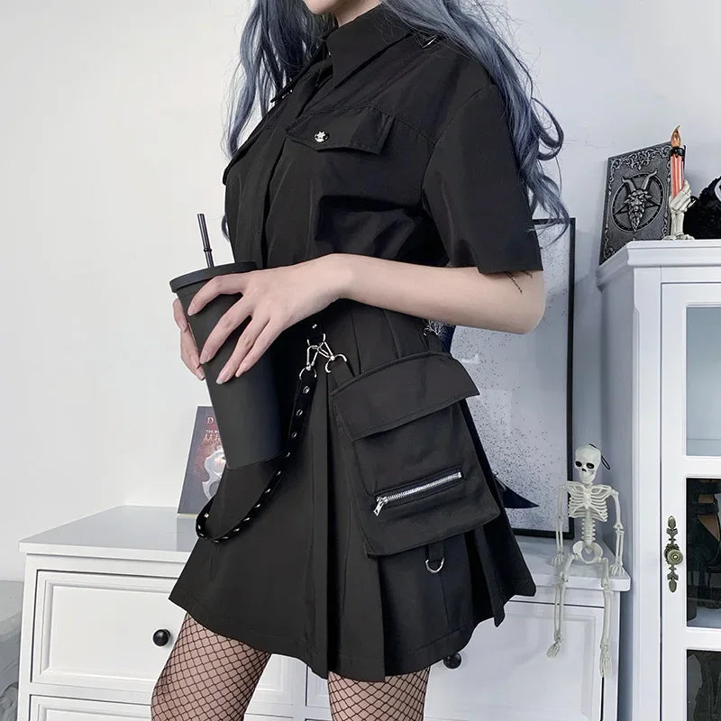 High Waist Streetwear Black Skirt