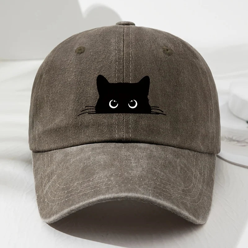 cat printed baseball cap