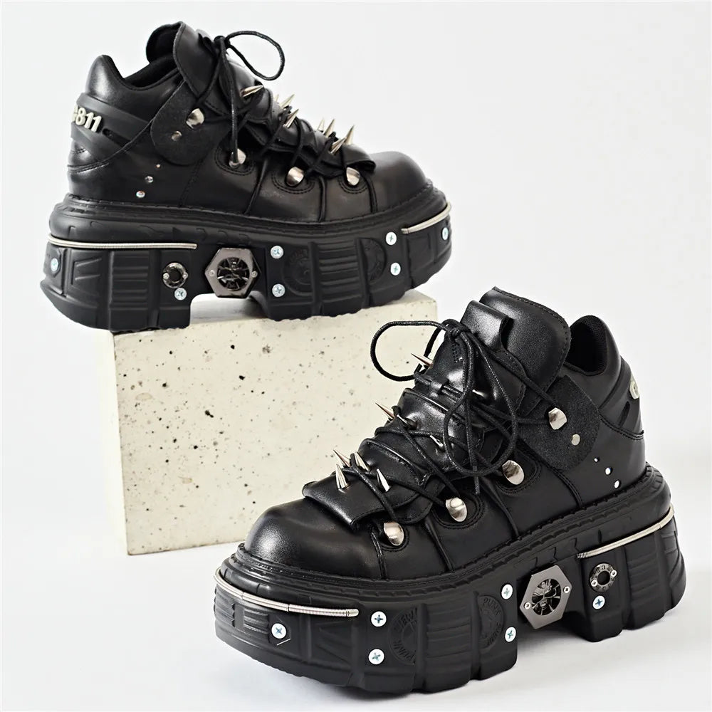 Punk Lace-Up Ankle Boots