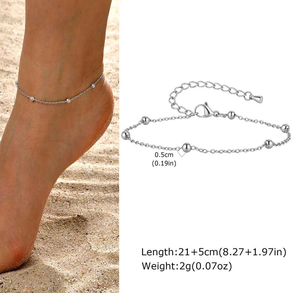 Stainless Steel Heart Anklets