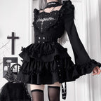 Gothic Dark Subculture Print Short Dress