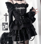 Gothic Dark Subculture Print Short Dress