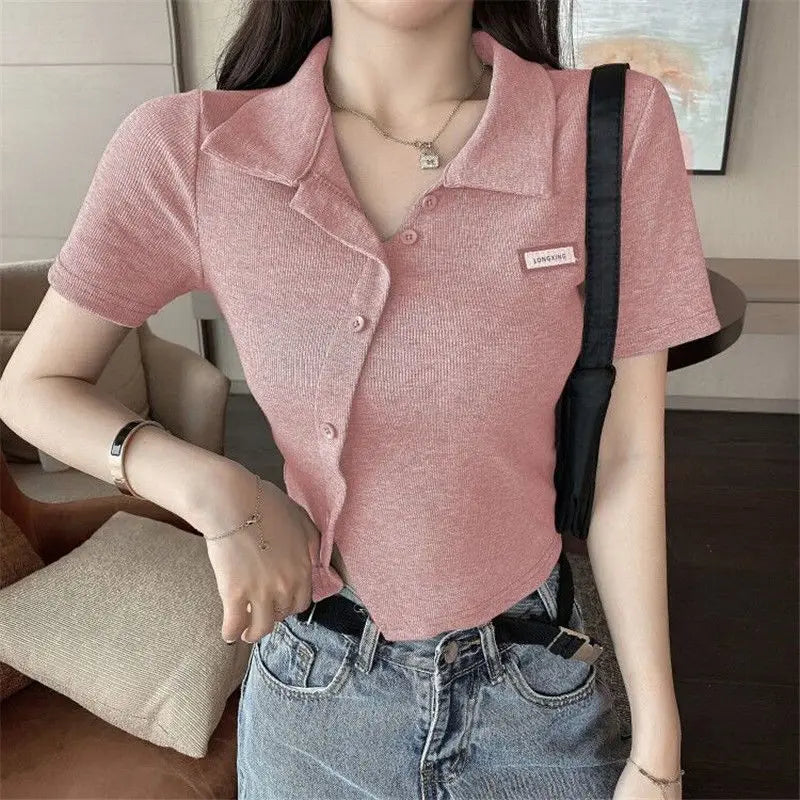 Y2K Polo  Crop Top