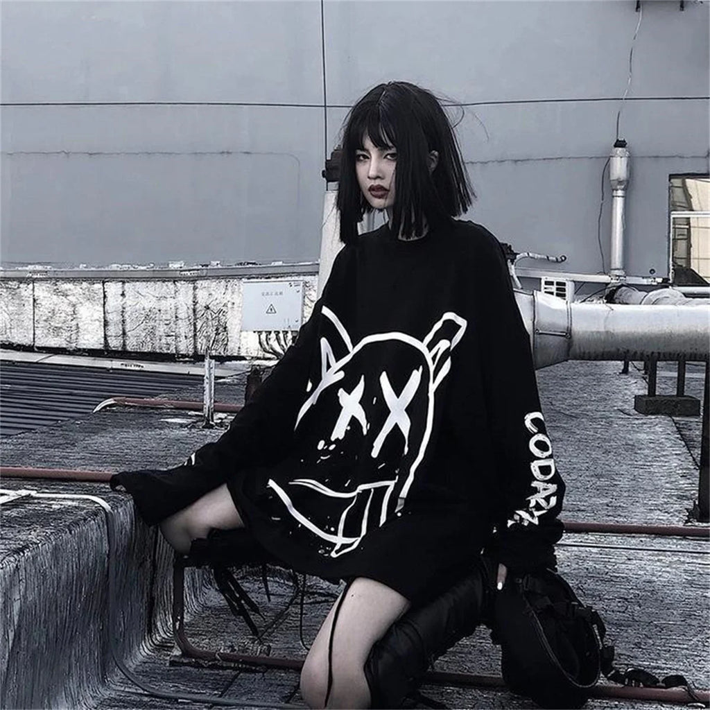 Punk Oversized Long Sleeve T-Shirt