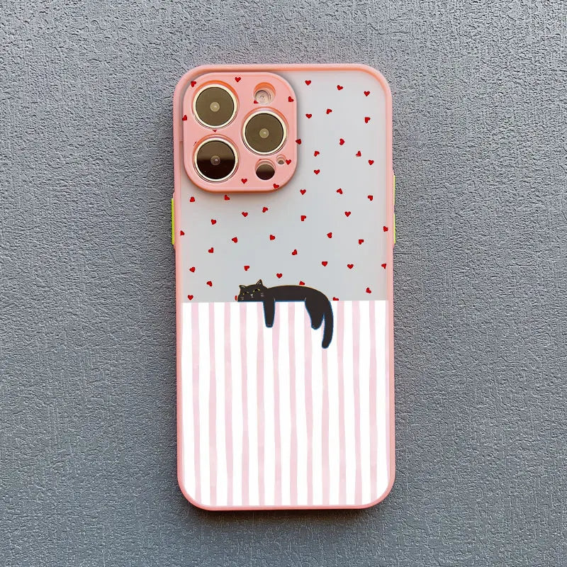 Artistic  Cat Striped Pattern Phone Case For iPhone