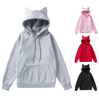 Cat Ear Design Hooded Fleece Hoodie