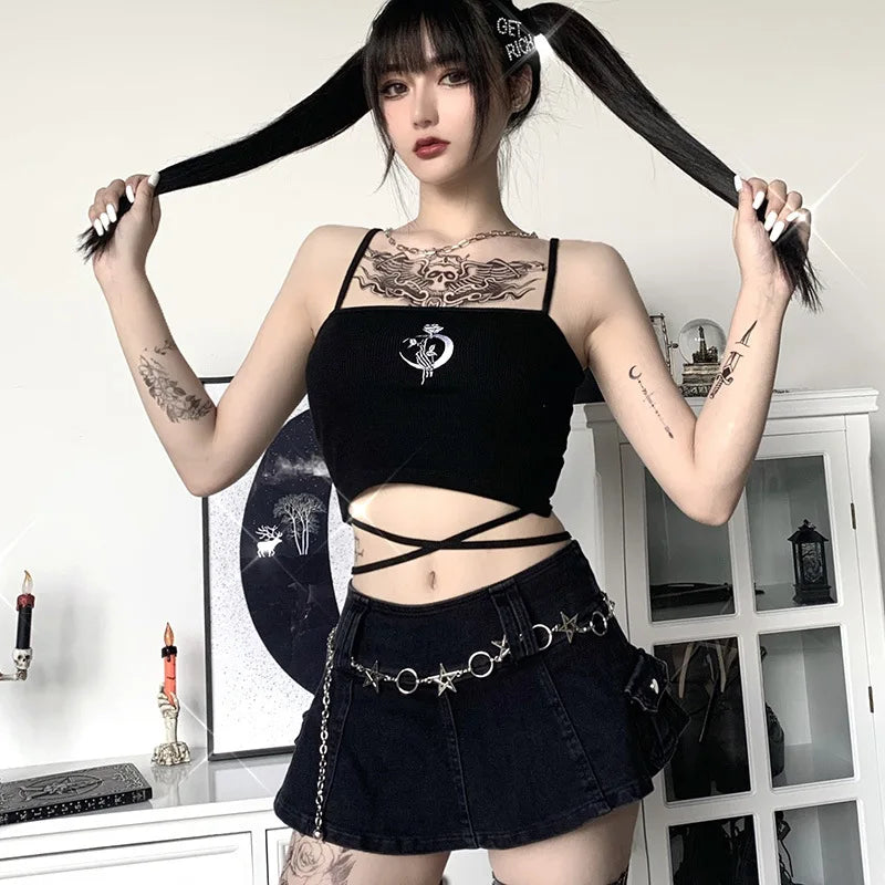Gothic  Sleeveless Crop Top