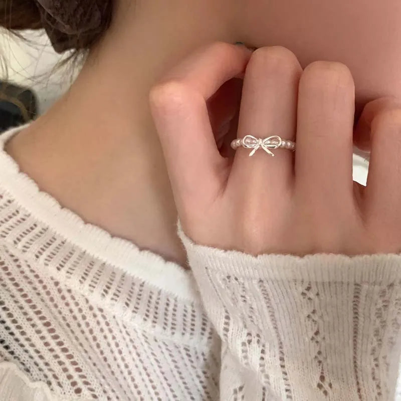 Pearl Bow Knot Ring