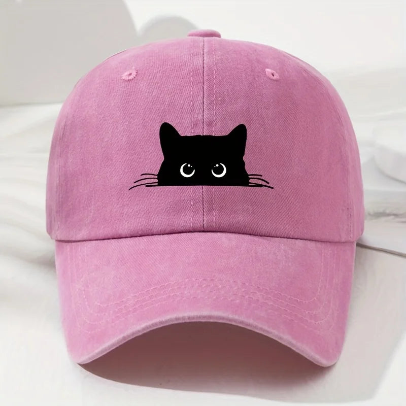 cat printed baseball cap