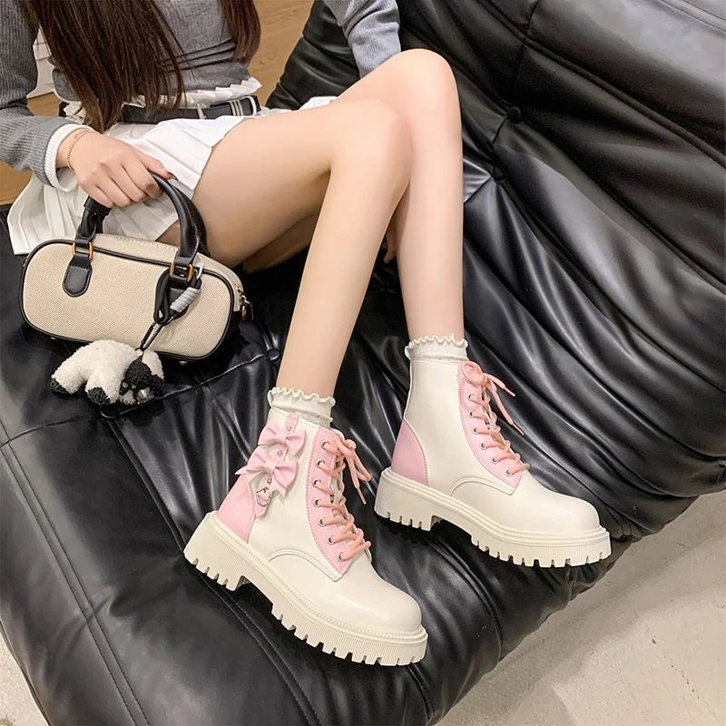 High Platform  Laces Boots