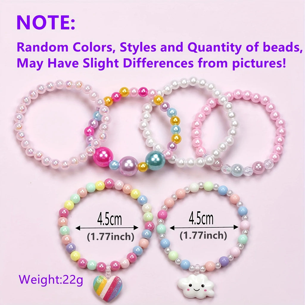 Colorful Acrylic Beaded Bracelet 6-Pack