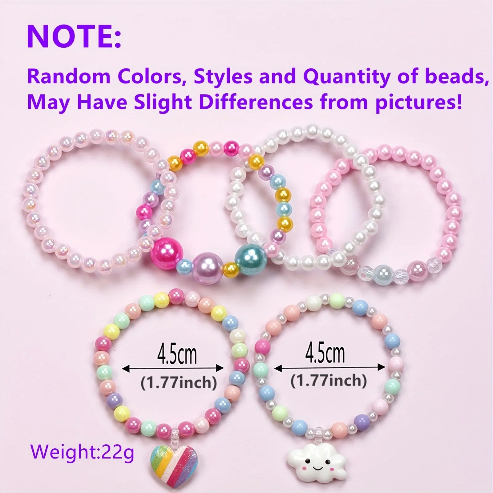 Colorful Acrylic Beaded Bracelet 6-Pack