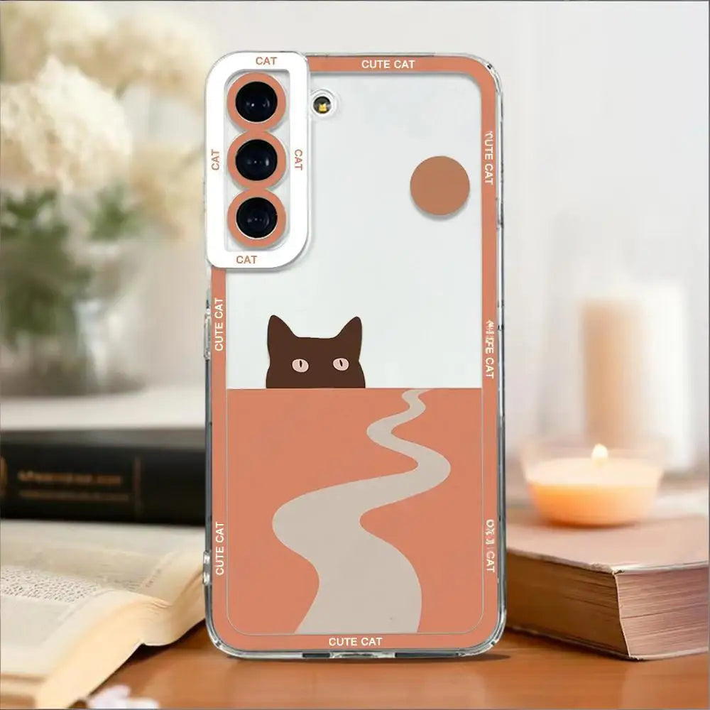 Cut Cartoon Cat Phone Case For Samsung
