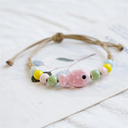 Simple Colorful Ceramic Fish Beaded Bracelet