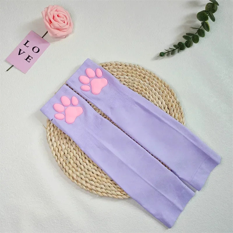 Cute Silicone Cat Paw Pads Arm Warmers