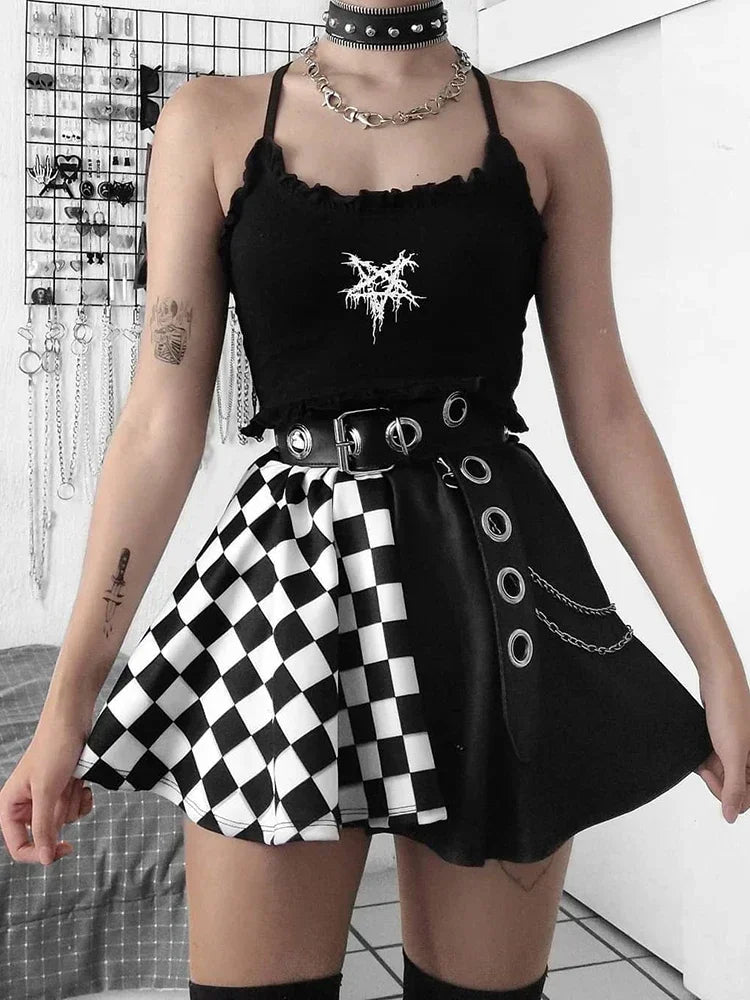 Harajuku Plaid High Waist Skirt