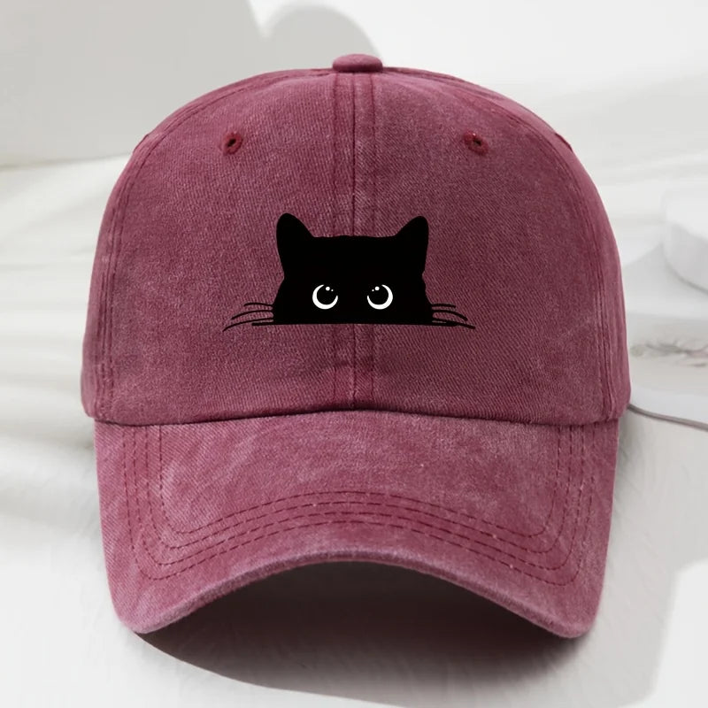 cat printed baseball cap