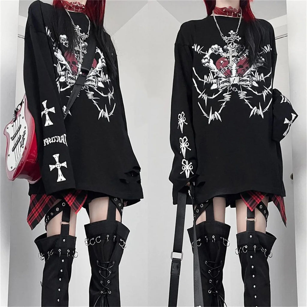Y2K Dark Punk Long Sleeve T-shirt