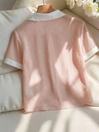 Short Sleeve Chiffon Blouse