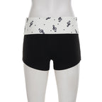 Y2k Music Note Print  Shorts
