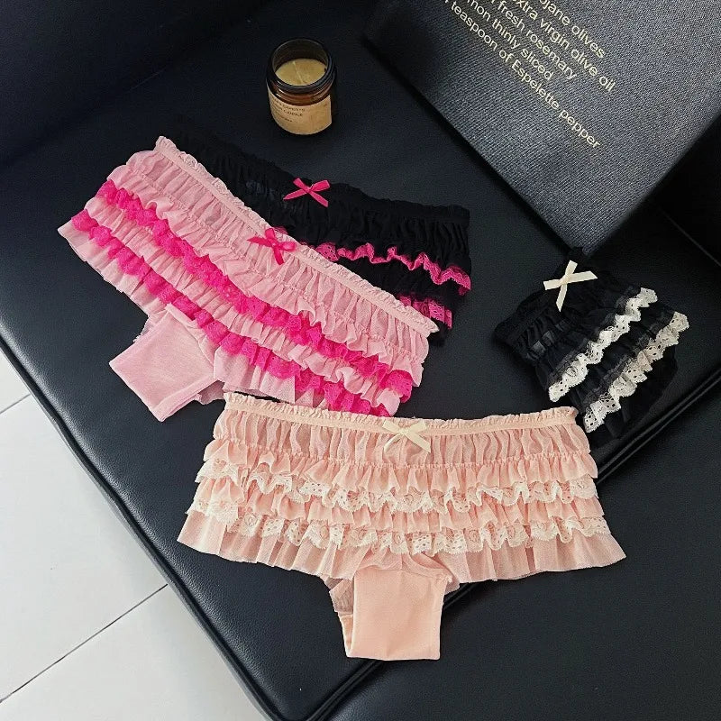 Sweet Bow Lace Underwear