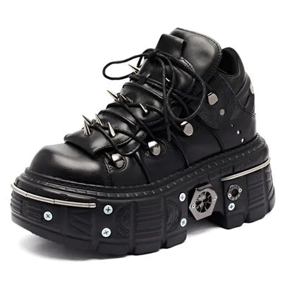 Punk Lace-Up Ankle Boots